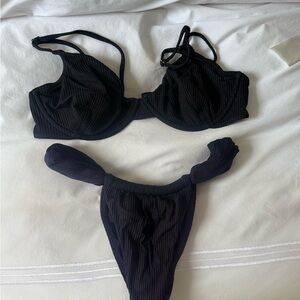 Black Ribbed Bikini